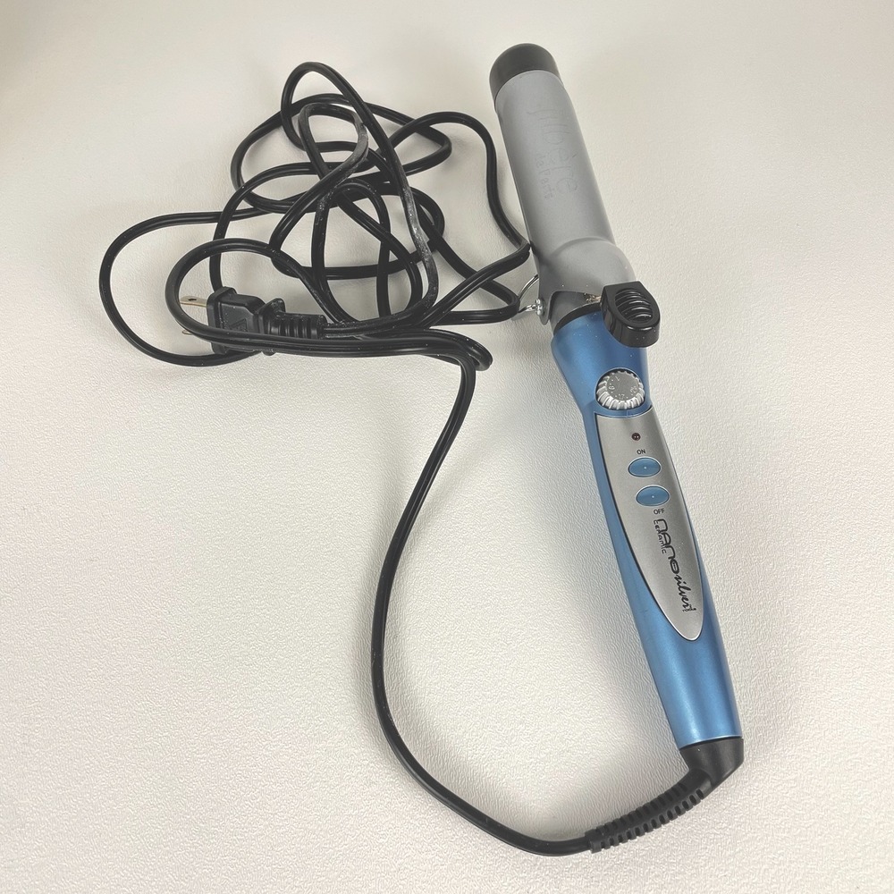 Jilbere de Paris Nano Silver Tools Ceramic Curling Iron Wand, Professional, Blue